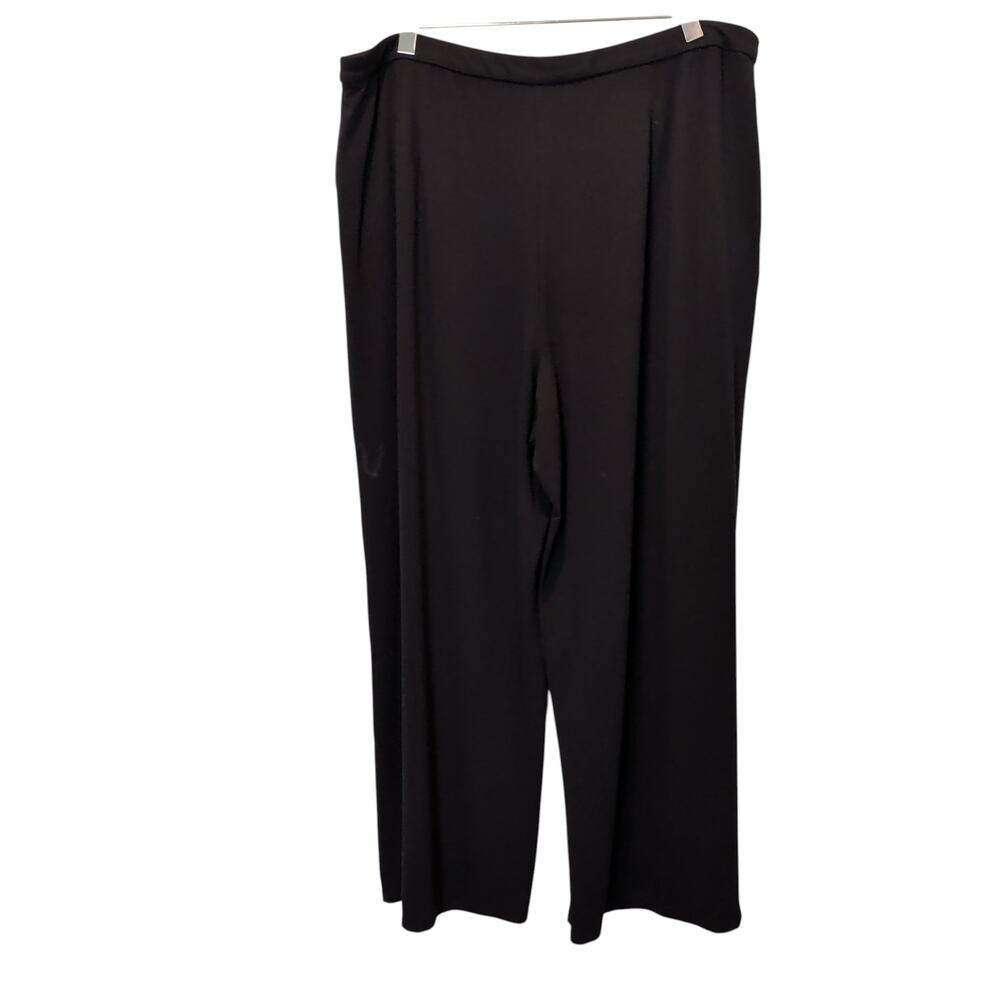 J.Jill Wearever Womens Sz L Black Wide Leg Cropped Stretch Pull On Pants Palazzo - Picture 3 of 5